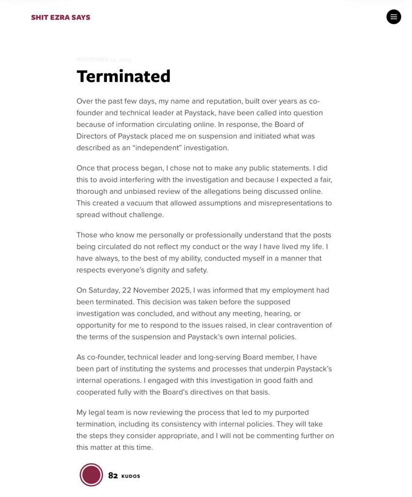 Ezra-Olubi-Termination-Post